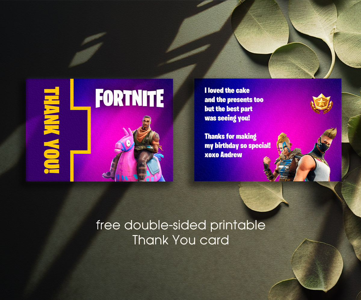 Fortnite Gamer customizable invitation template | Share or Print | boy | NN093