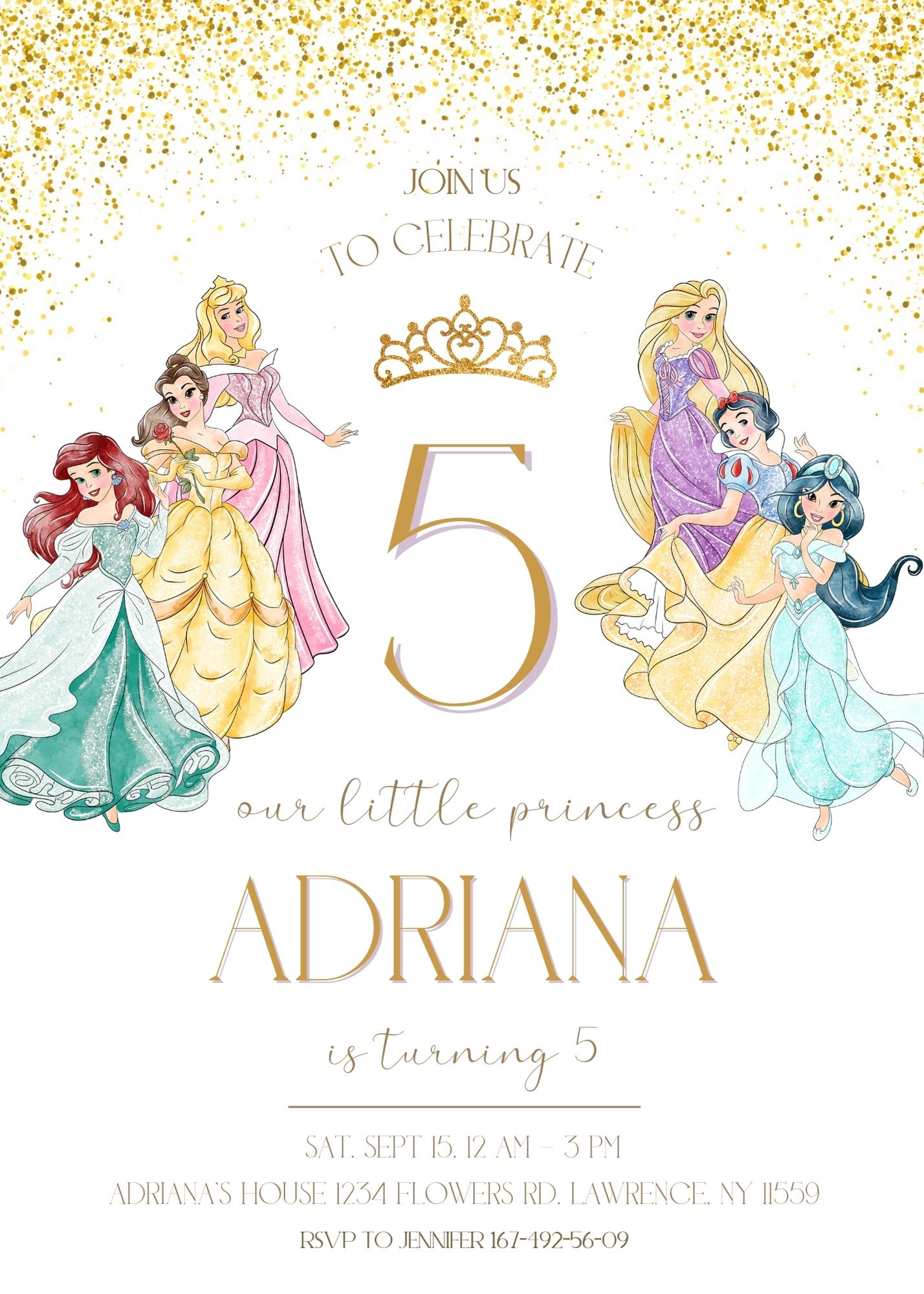 Disney Princess customizable invitation template | Share or Print | girl | LY453