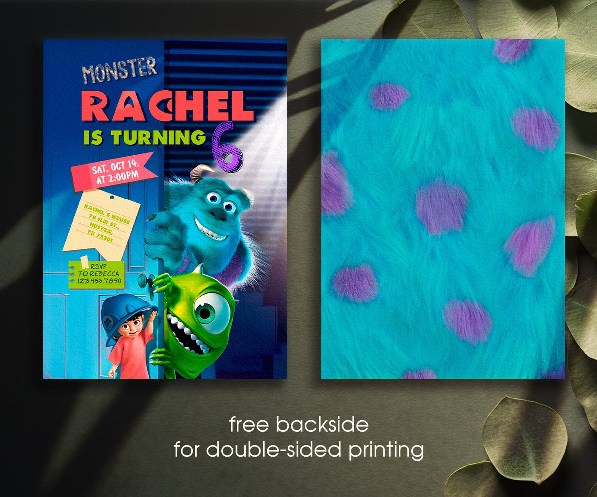 Monsters, Inc. customizable invitation template | Share or Print | KR683