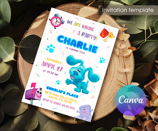 Blue's Clues Puppy customizable invitation template | Share or Print | MQ170