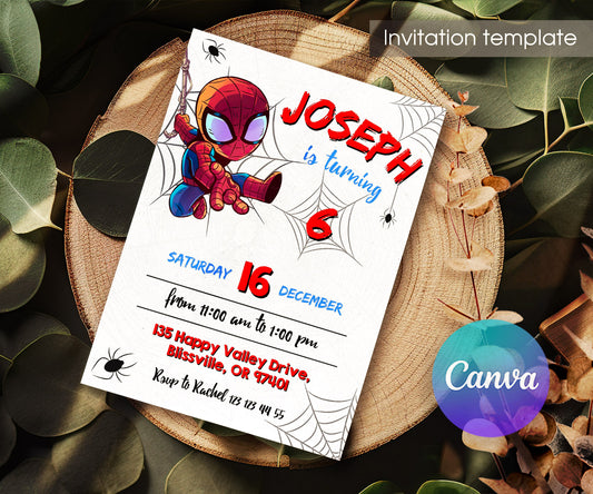 Spidey and His Amazing Friends customizable invitation template | Share or Print | boy | OX151