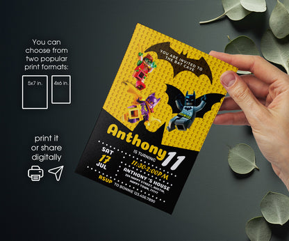 Lego Minifigures customizable invitation template | Share or Print | OD432