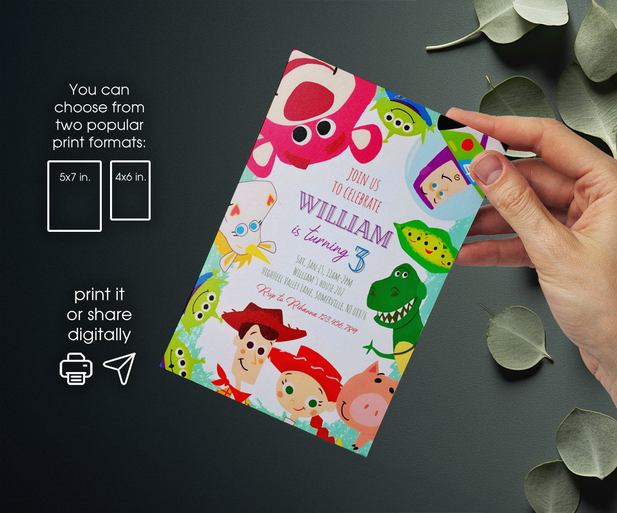 Toy Story Woody customizable invitation template | Share or Print | TK225