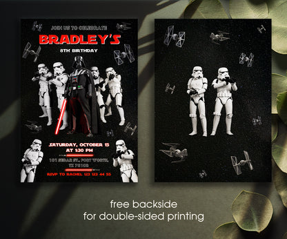 Star Wars Darth Vader customizable invitation template | Share or Print | boy | VX230