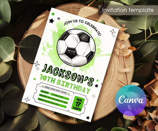 Soccer Champion League FC customizable invitation template | Share or Print | boy | MR970