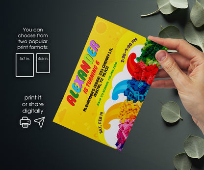 Lego customizable invitation template | Share or Print | LX862