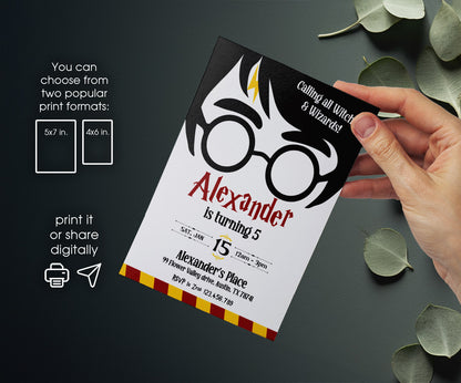 Harry Potter customizable invitation template | Share or Print | TE084