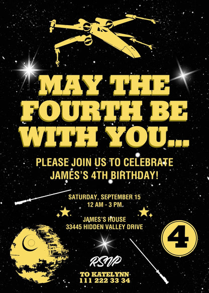 Star Wars Darth Vader customizable invitation template | Share or Print | boy | JP519