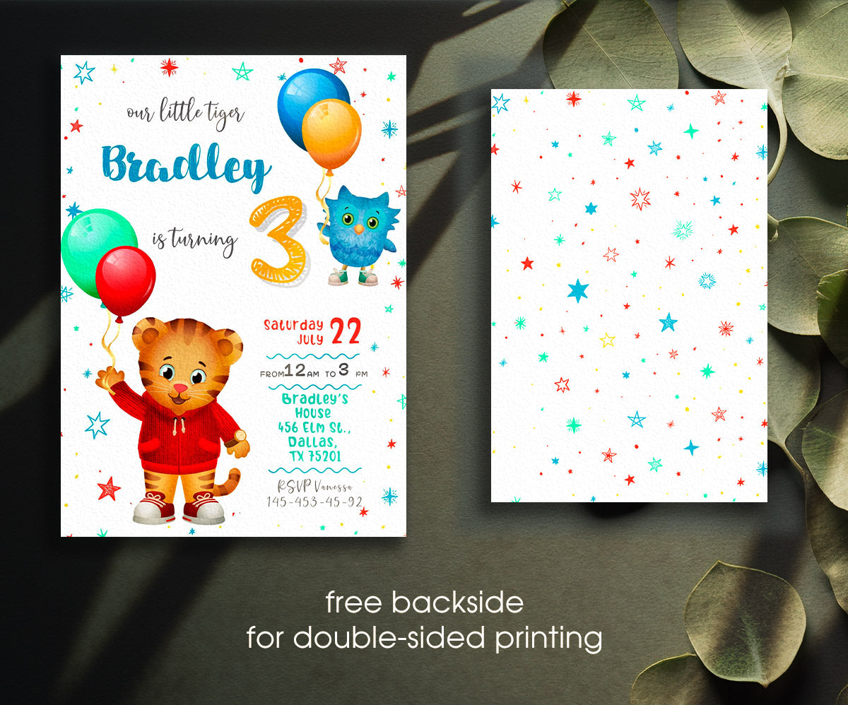 Daniel Tiger's Neighborhood customizable invitation template | Share or Print | IH261