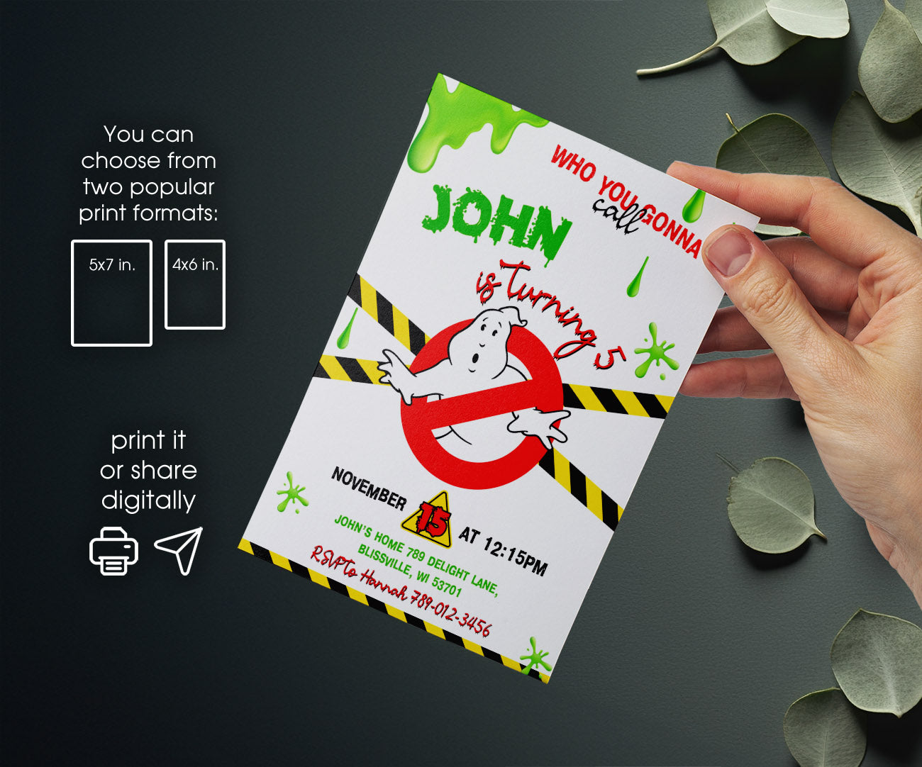 Ghostbusters customizable invitation template | Share or Print | HQ359