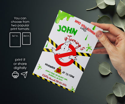 Ghostbusters customizable invitation template | Share or Print | HQ359