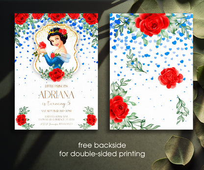 Snow White Princess customizable invitation template | Share or Print | girl | KA402