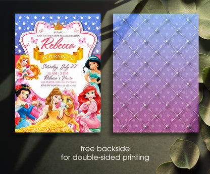 Disney Princess customizable invitation template | Share or Print | girl | BN051