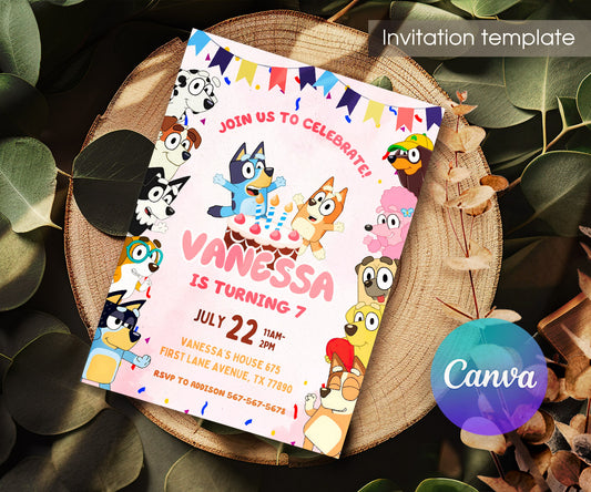 Bluey Bingo customizable invitation template | Share or Print | VP841