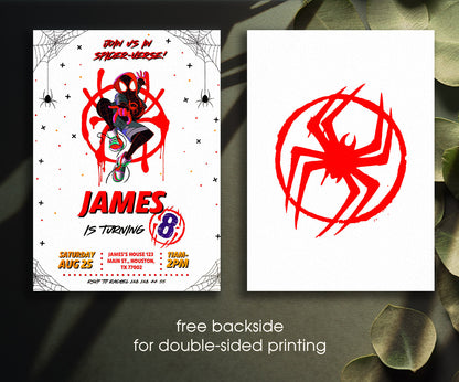 Spider Man Across the Spider-Verse customizable invitation template | Share or Print | boy | NW761