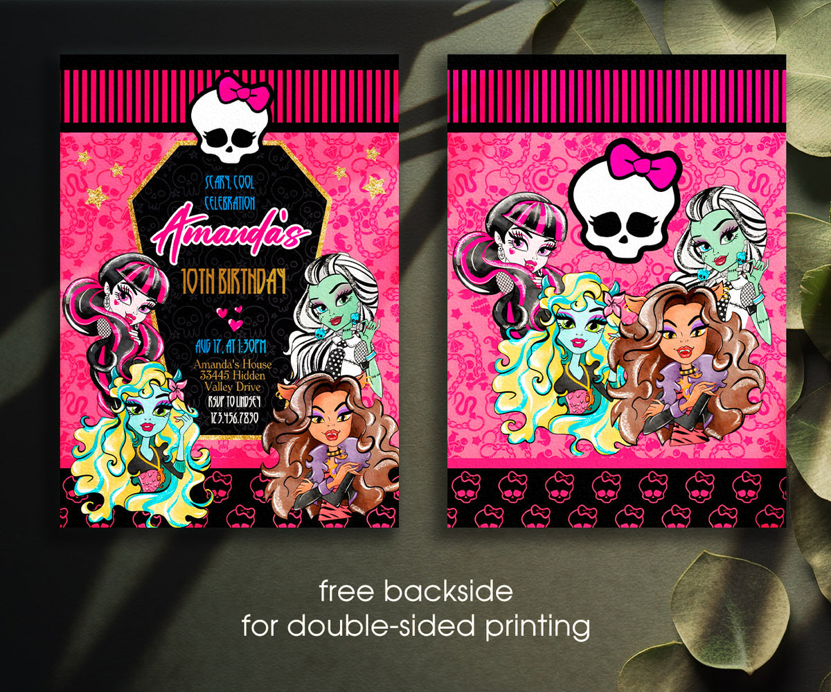 Monster High customizable invitation template | Share or Print | girl | YI733
