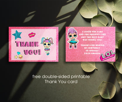 LOL Surprise Dolls customizable invitation template | Share or Print | girl | PC912