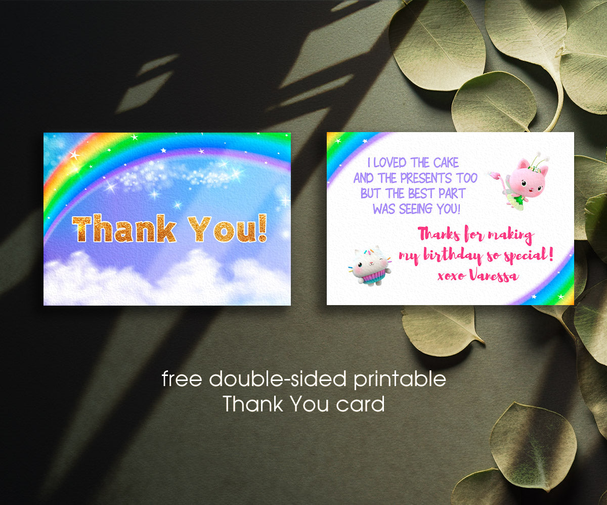 Gabby's Dollhouse Kitten customizable invitation template | Share or Print | girl | ZM942