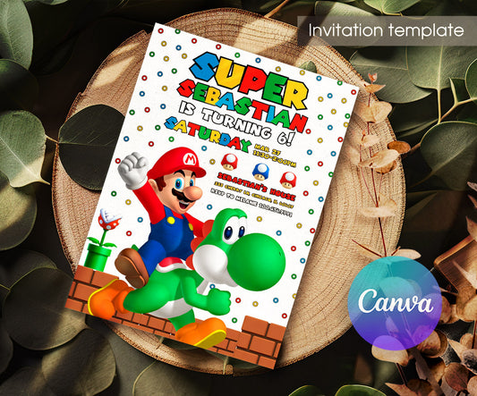 Super Mario Bros customizable invitation template | Share or Print | GV519