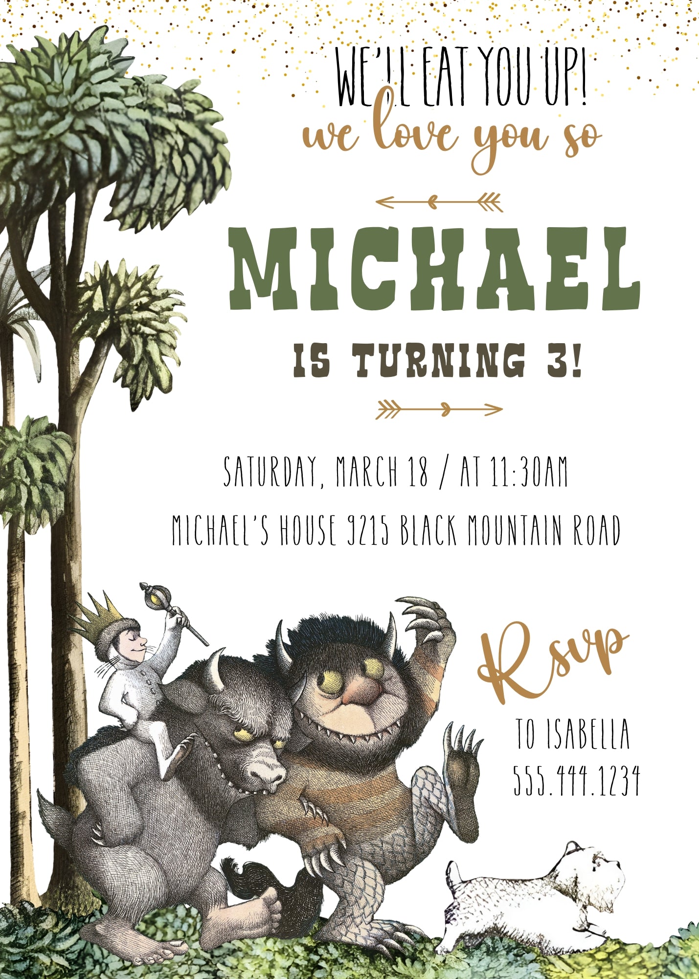 Where The Wild Things Are Maurice Sendak customizable invitation template | Share or Print | SB966