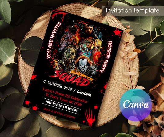 Horror Killer Movie Party customizable invitation template | Share or Print | UO890