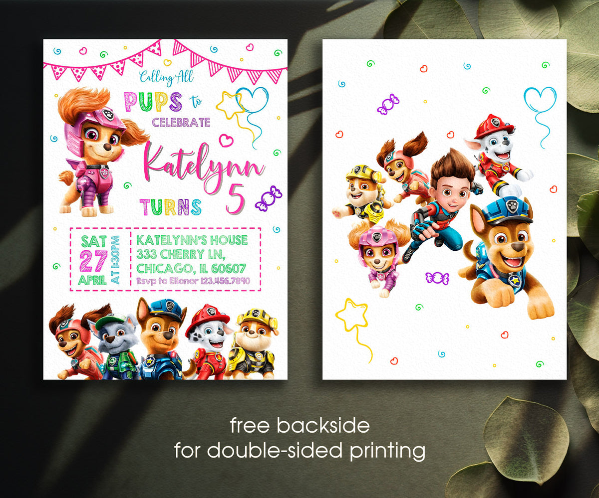 PAW Patrol customizable invitation template | Share or Print | EV231