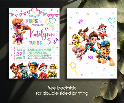 PAW Patrol customizable invitation template | Share or Print | EV231