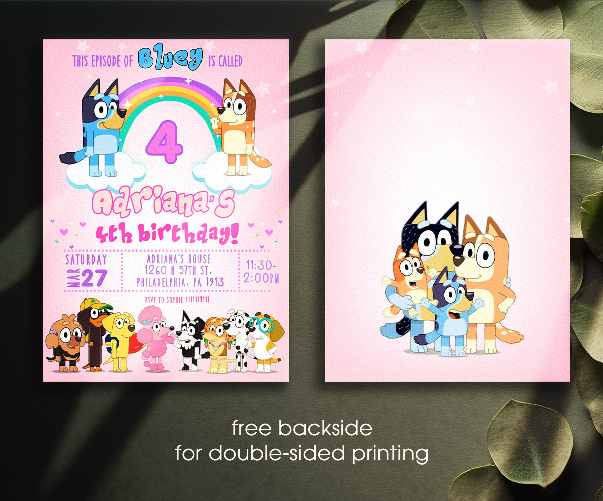 Bluey Bingo customizable invitation template | Share or Print | XZ866