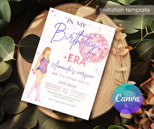 Taylor Swift Eras Tour customizable invitation template | Share or Print | girl | RY420
