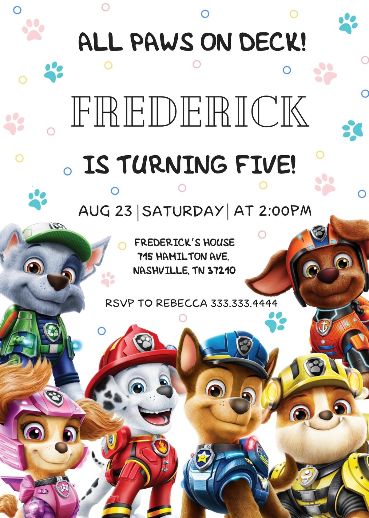 PAW Patrol customizable invitation template | Share or Print | FO203