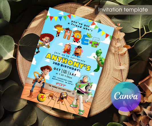 Toy Story Woody customizable invitation template | Share or Print | CB810