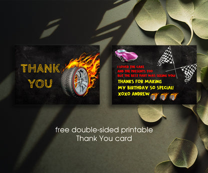 Hot Wheels Racing customizable invitation template | Share or Print | boy | SC773