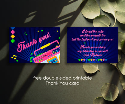 Disco Party 80th 90th customizable invitation template | Share or Print | AV231