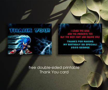 Sonic the Hedgehog customizable invitation template | Share or Print | ZP410