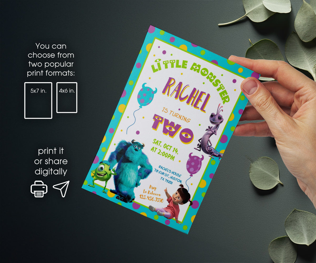Monsters, Inc. customizable invitation template | Share or Print | CA110