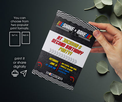 Nascar Racing Ricky Bobby customizable invitation template | Share or Print | boy | VD658