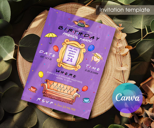 Friends TV Show customizable invitation template | Share or Print | ZB248