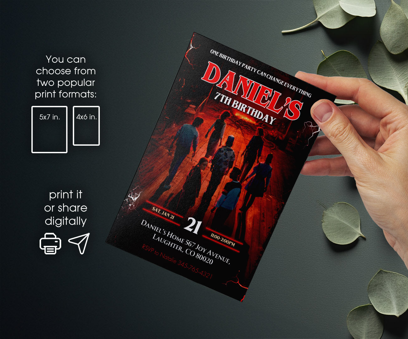 Stranger Things customizable invitation template | Share or Print | HC323