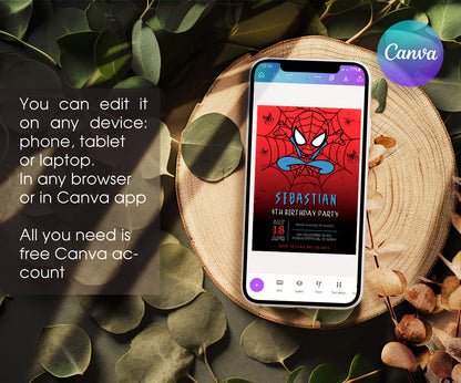 Spidey and His Amazing Friends customizable invitation template | Share or Print | boy | QN548