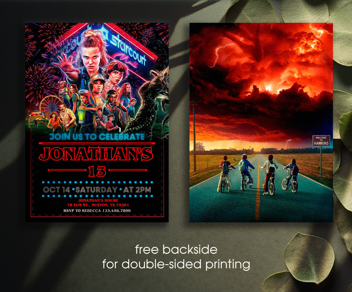 Stranger Things customizable invitation template | Share or Print | LE768