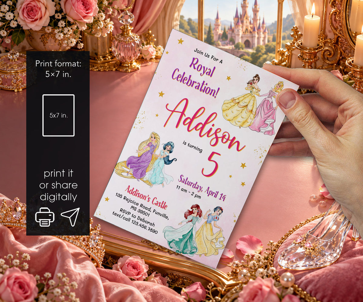Disney Princess Invitation mockup