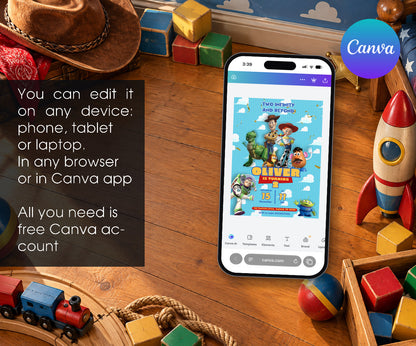 Toy Story Woody Invitation mockup