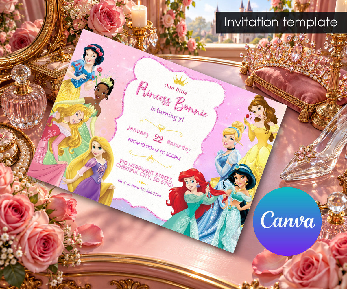 Disney Princess Invitation mockup