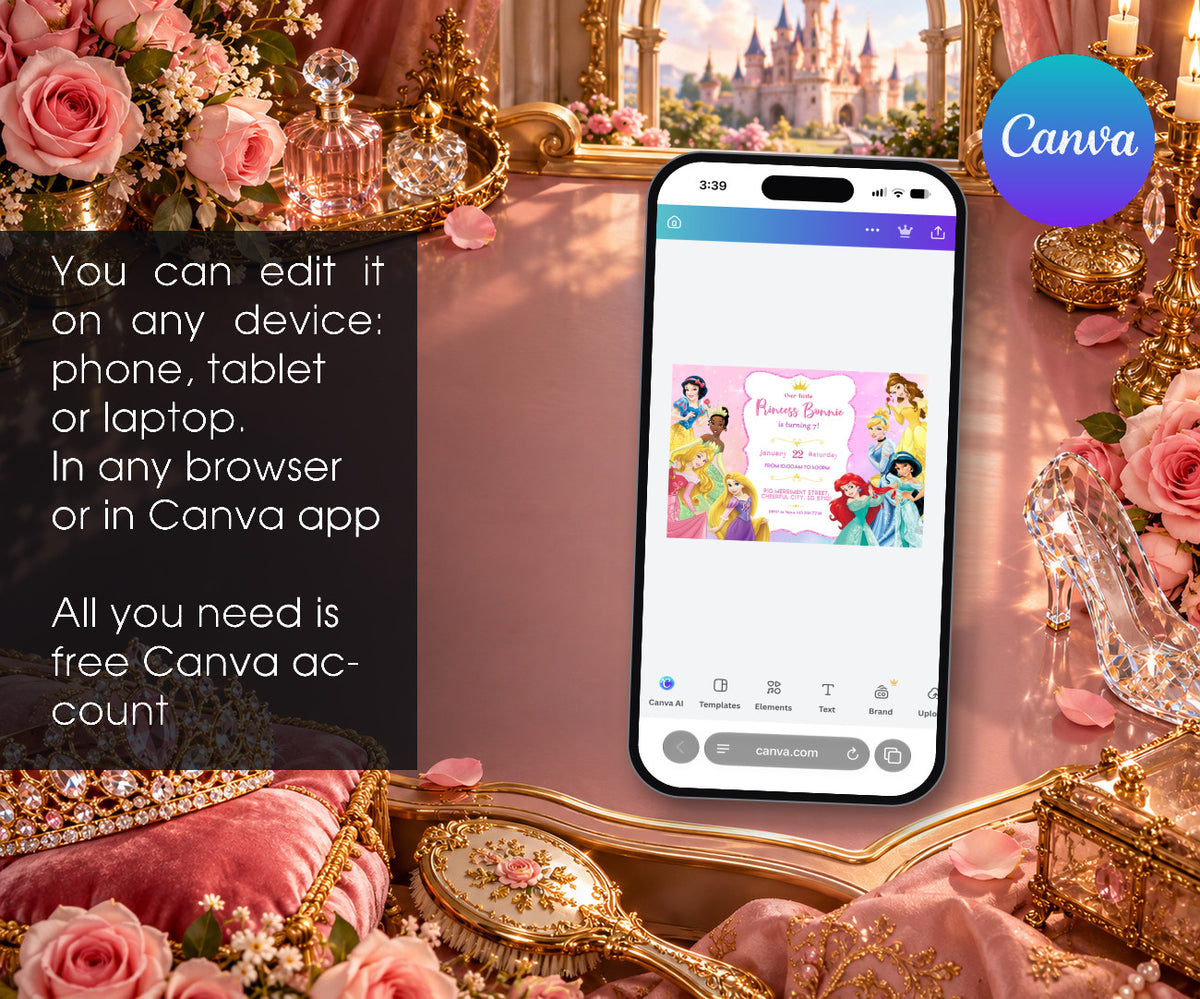 Disney Princess Invitation mockup