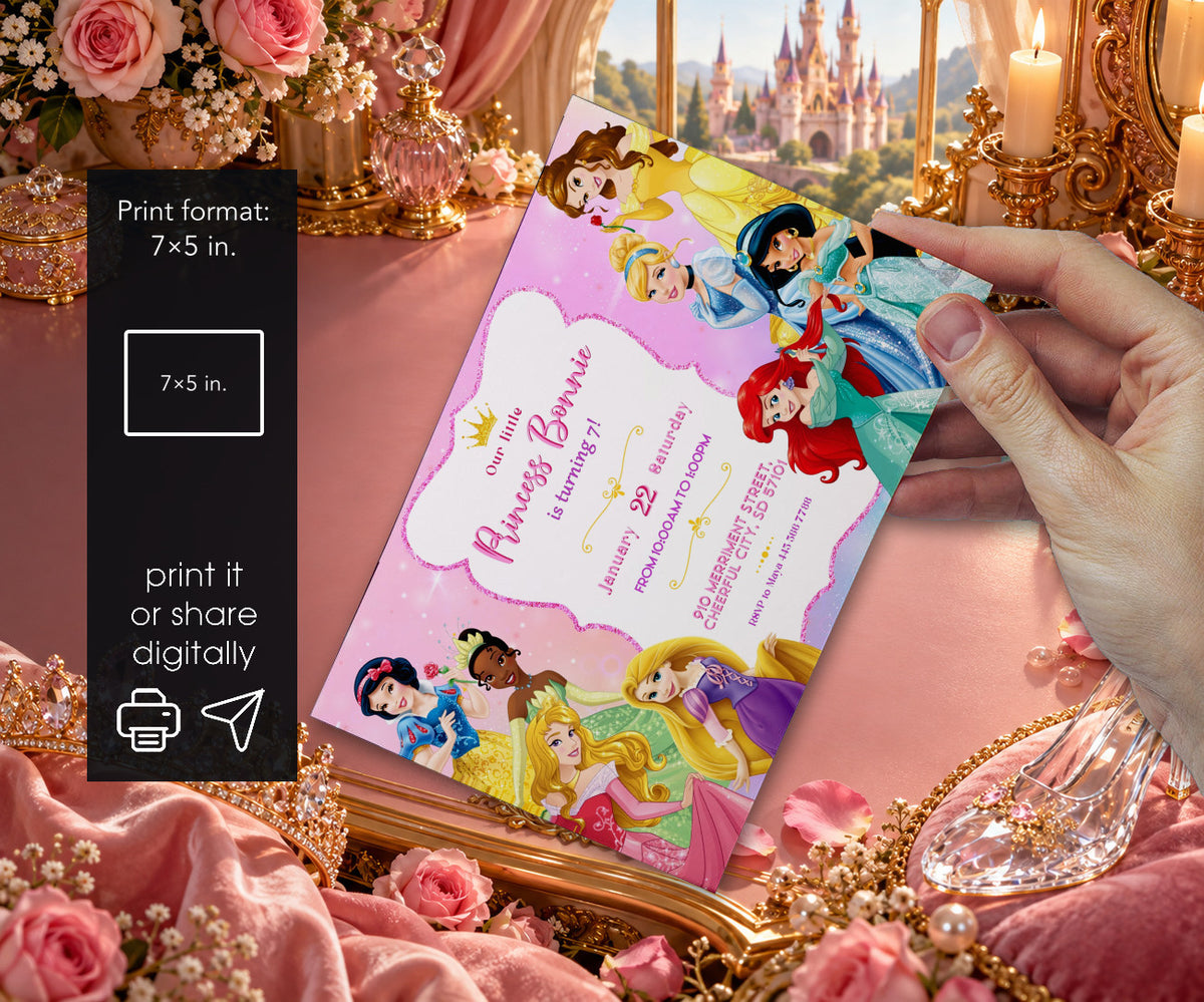 Disney Princess Invitation mockup