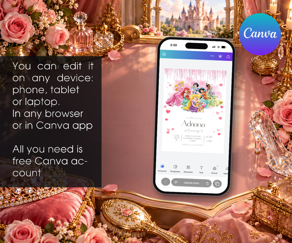 Disney Princess Invitation mockup