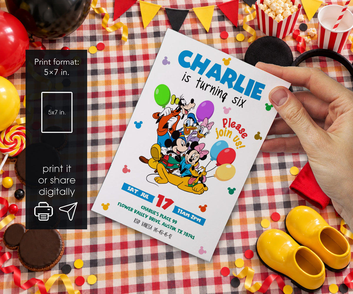 Clubhouse Mickey Mouse Invitation mockup