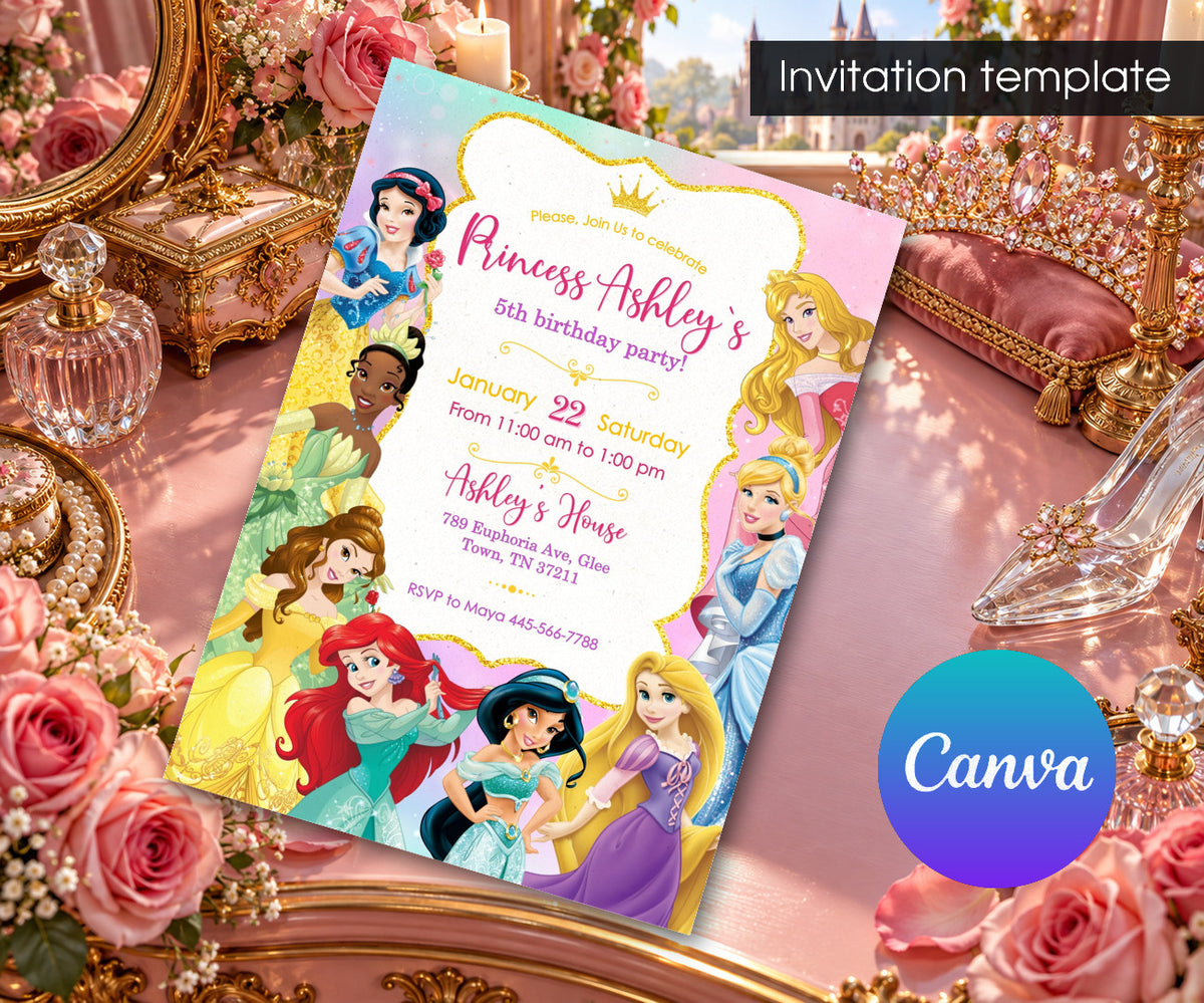 Disney Princess Invitation mockup