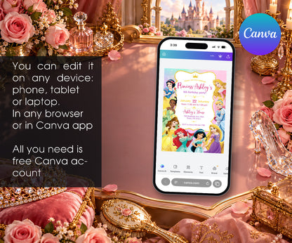 Disney Princess Invitation mockup