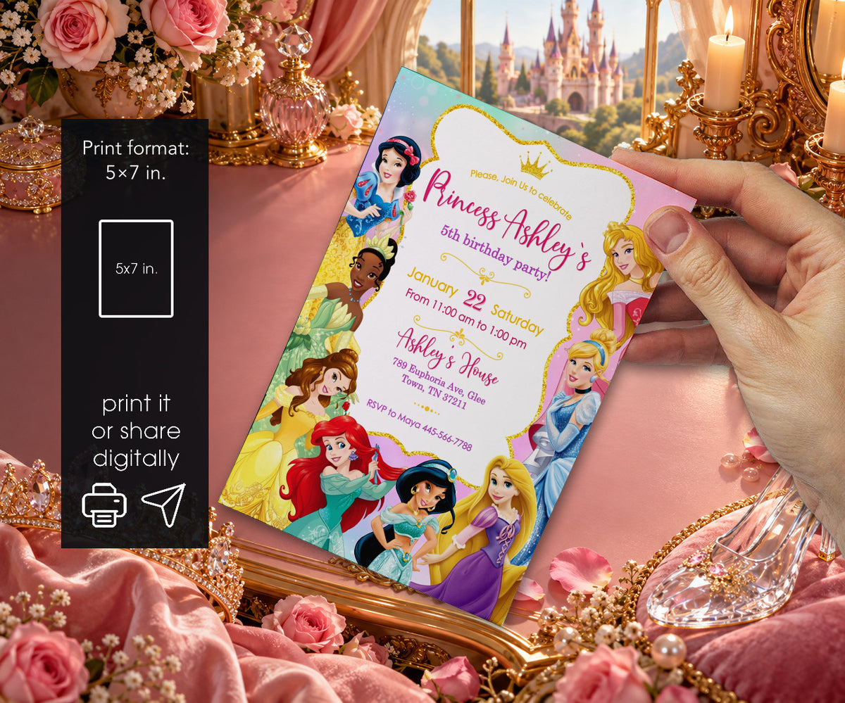 Disney Princess Invitation mockup